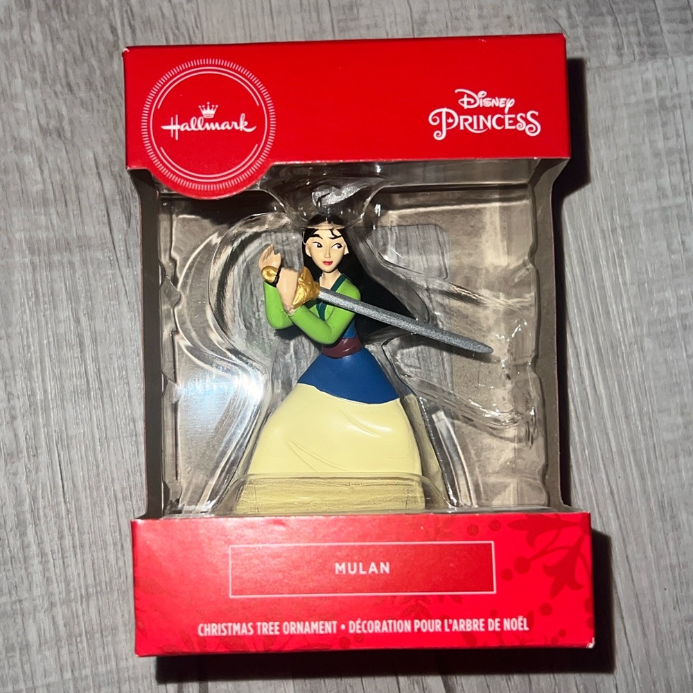 Disney Princess Mulan Ornament with Blue and Yellow Dress